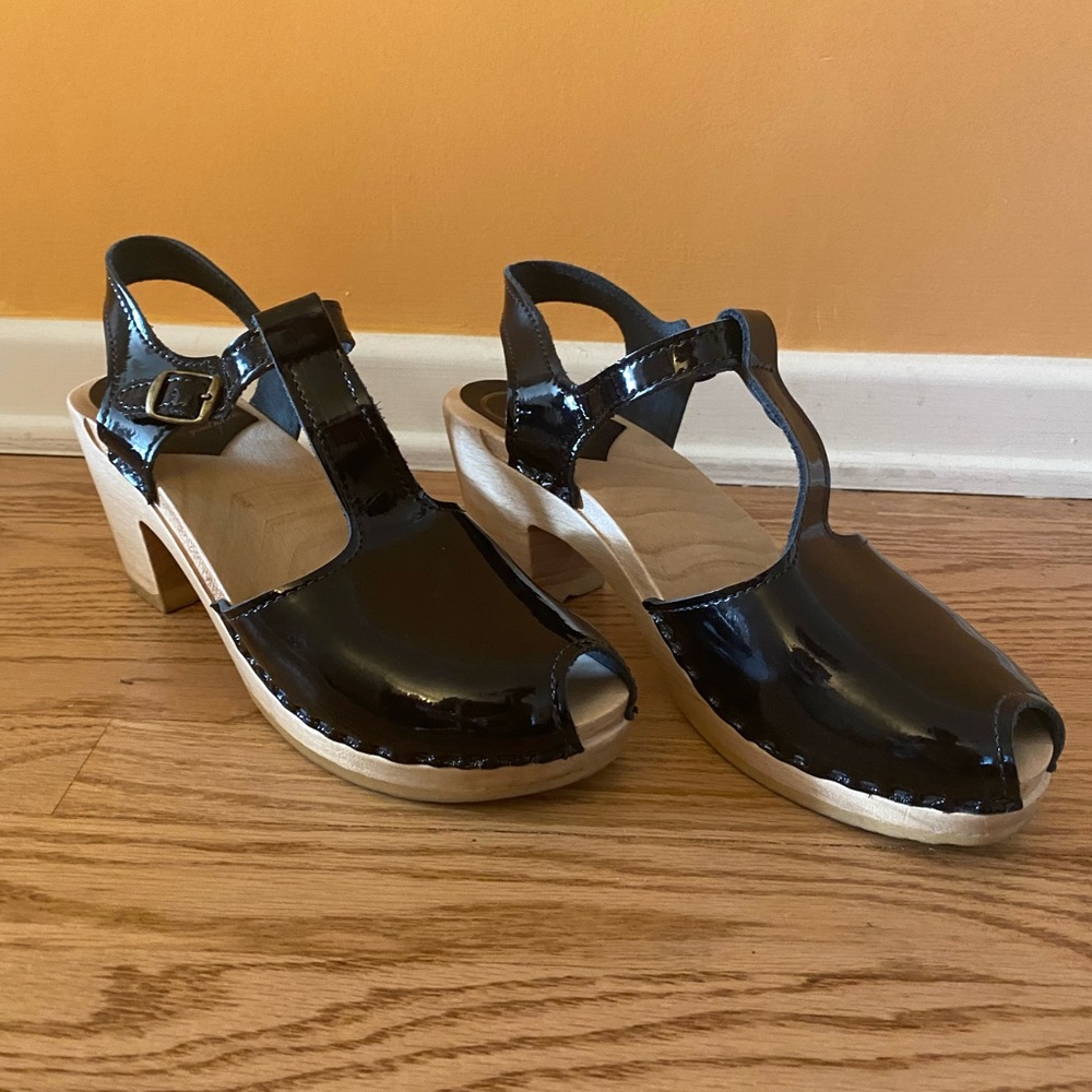 No. 6 Store Patent Leather Black Clogs 41